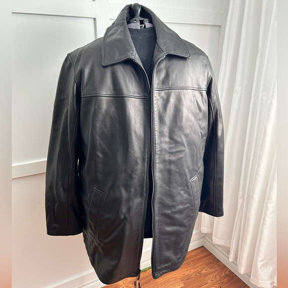 Mens leather jacket 3XLT Calvin Klein black - Picture 1 of 3